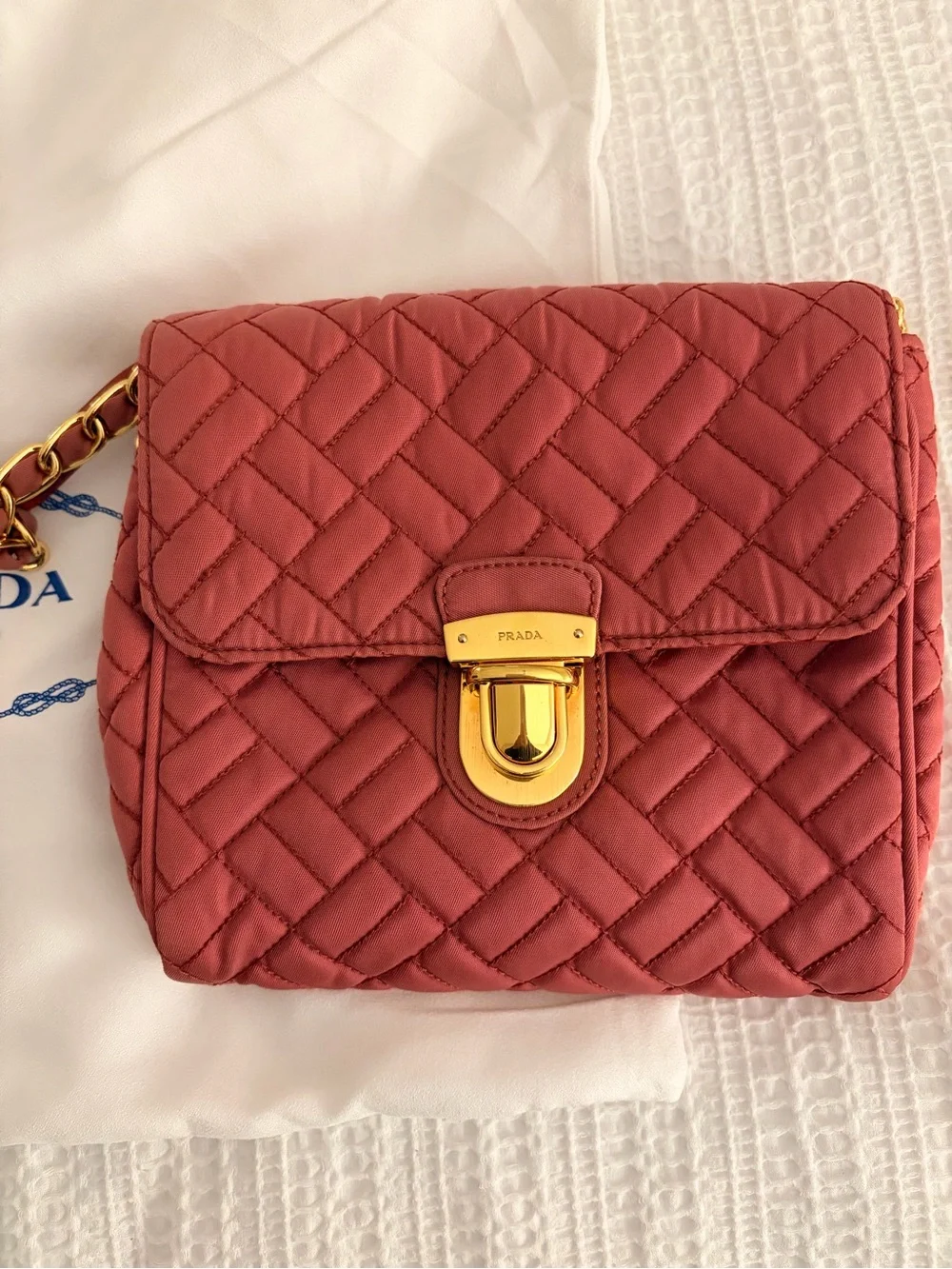 Prada Quilted Crossbody Bag Tessuto Impuntu